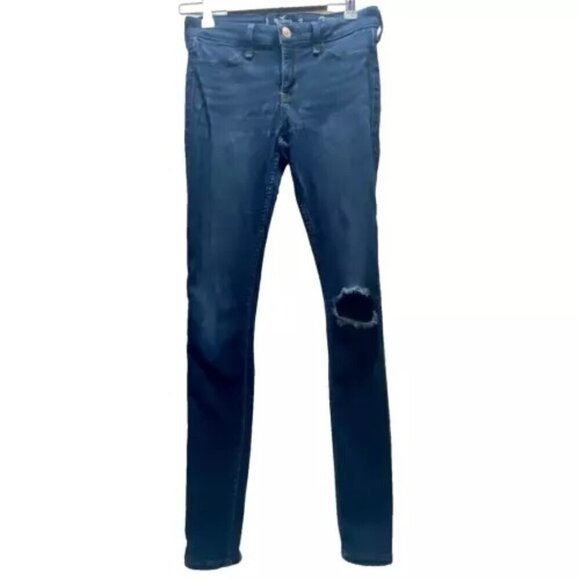 Hollister California 3L 26x30 Low Rise Jean Jeggings Advanced Stretch Dark Wash - Picture 1 of 11